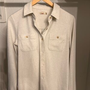 Faherty Cream Button Down Shirt Versatile Top